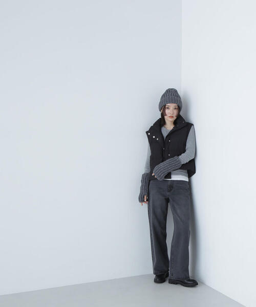 NATURAL BEAUTY BASIC（ナチュラルビューティーベーシック）の「◇【Oggi掲載】２ＷＡＹショートダウン (カナダダウン使用)（ダウンジャケット/コート・レディース・オフホワイト/ブラック・MEDIUM/SMALL）」の9枚目の写真