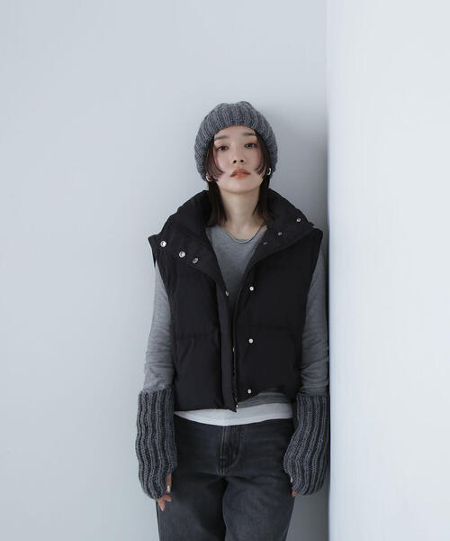 NATURAL BEAUTY BASIC（ナチュラルビューティーベーシック）の「◇【Oggi掲載】２ＷＡＹショートダウン (カナダダウン使用)（ダウンジャケット/コート・レディース・オフホワイト/ブラック・MEDIUM/SMALL）」の10枚目の写真