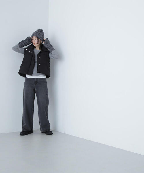 NATURAL BEAUTY BASIC（ナチュラルビューティーベーシック）の「◇【Oggi掲載】２ＷＡＹショートダウン (カナダダウン使用)（ダウンジャケット/コート・レディース・オフホワイト/ブラック・MEDIUM/SMALL）」の11枚目の写真