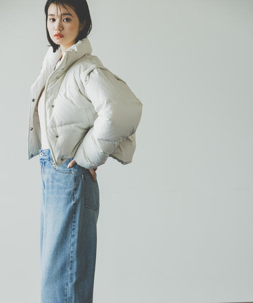 NATURAL BEAUTY BASIC（ナチュラルビューティーベーシック）の「◇【Oggi掲載】２ＷＡＹショートダウン (カナダダウン使用)（ダウンジャケット/コート・レディース・オフホワイト/ブラック・MEDIUM/SMALL）」の17枚目の写真