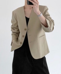 ECLIN | ノーカラーオーバージャケット(ノーカラージャケット)