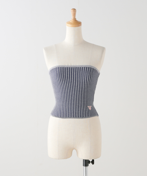 Guess（ゲス）の「GUESS/ゲス GO TUBE TOP（チューブトップ・レディース・ブラック/ピンク・SMALL）」の2枚目の写真