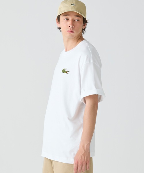 すぐ届く【LACOSTE】Tシャツ シェニールワニロゴルーズフィット LACOSTE tシャツ 「LACOSTE / ラコステ」シェニールワニロゴ