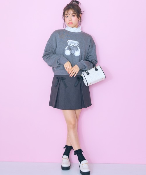 marun（マルン）の「＜大きいサイズ＞ ピンストライプリボンタイブラウス marun（シャツ/ブラウス・レディース・ピンク/アイボリー・L/5L/4L/3L/LL）」の7枚目の写真