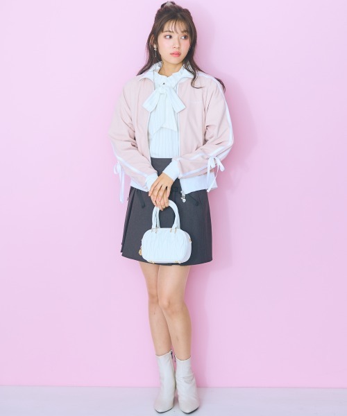 marun（マルン）の「＜大きいサイズ＞ ピンストライプリボンタイブラウス marun（シャツ/ブラウス・レディース・ピンク/アイボリー・L/5L/4L/3L/LL）」の10枚目の写真