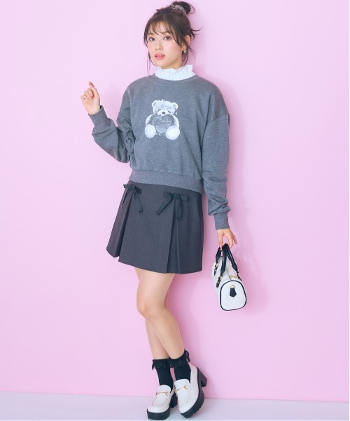 marun（マルン）の「＜大きいサイズ＞ ピンストライプリボンタイブラウス marun（シャツ/ブラウス・レディース・ピンク/アイボリー・L/5L/4L/3L/LL）」の11枚目の写真