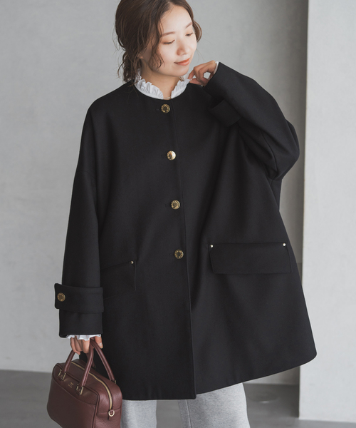 【本日特価】 今期完売MACKINTOSHネイビーノーカラーコートHUMBIEハンビーIENA ジャケット・アウター
