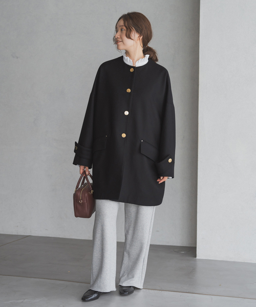 マッキントッシュ　ハンビー　NO COLLAR COCOON size8 MACKINTOSH｜ライトウェイト メルトン ウール ハンビー ノー