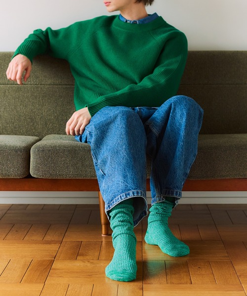 YUQRI（ユクリ）の「【YUQRI】Crispy warm（ソックス/靴下・レディース・ホワイト/グリーン/レッド/イエロー/グレー/ブラック/サックスブルー/ベージュ/ラベンダー/ネイビー/ブラウン/チャコールグレー・1/2）」の20枚目の写真