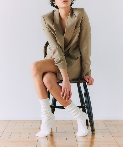 YUQRI（ユクリ）の「【YUQRI】Crispy warm（ソックス/靴下・レディース・ホワイト/グリーン/レッド/イエロー/グレー/ブラック/サックスブルー/ベージュ/ラベンダー/ネイビー/ブラウン/チャコールグレー・1/2）」の14枚目の写真