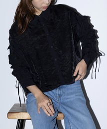 【MAISON BREEZE reveur】ドロストフリルスリーブシャツ 244033