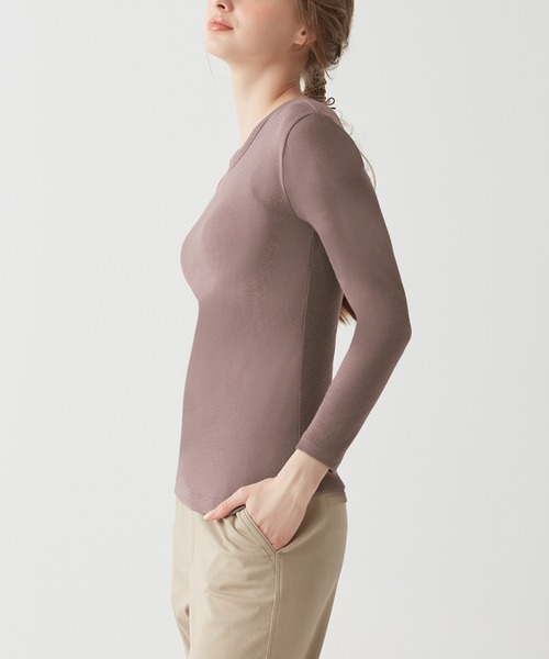 Tuche(トゥシェ)の「Tuche/トゥシェ 7DAYS LOOKS 長袖ブラトップ(Tシャツ/カットソー・レディース・チャコールグレー/ブラック/ホワイト/アイボリー・MEDIUM/LARGE)」の6枚目の写真