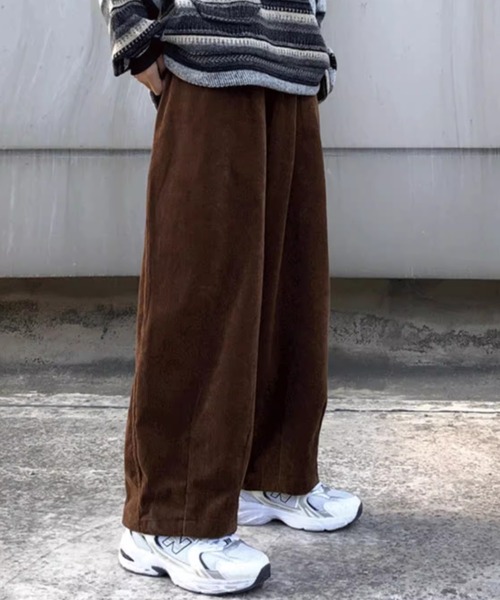 CELENA BEATS（セレナビーツ）の「ワイドコーデュロイパンツ（スラックス・メンズ・ブラウン/カーキ/ブラック・S/M/L）」の14枚目の写真