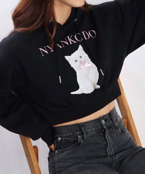 セール】神保町にゃんこ堂 子猫フォトプリント 裏起毛 ショート