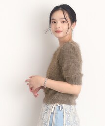 ◆【ヒルナンデス!で紹介】ふわふわフェザーニット /5分袖/腕周りカバー/洗える