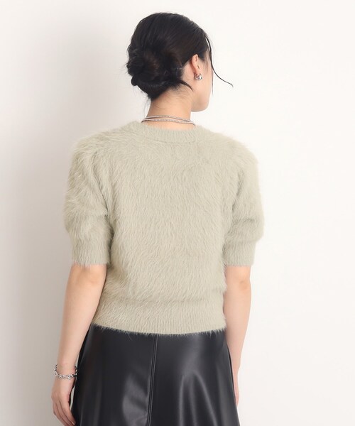 THE SHOP TK （ザ ショップ ティーケー ）の「◆【ヒルナンデス！で紹介】ふわふわフェザーニット /５分袖/腕周りカバー/洗える（ニット/セーター・レディース・ブラウン系その他/ナチュラル/ライトグリーン・99）」の8枚目の写真