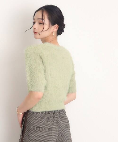 THE SHOP TK （ザ ショップ ティーケー ）の「◆【ヒルナンデス！で紹介】ふわふわフェザーニット /５分袖/腕周りカバー/洗える（ニット/セーター・レディース・ブラウン系その他/ナチュラル/ライトグリーン・99）」の19枚目の写真