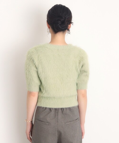 THE SHOP TK （ザ ショップ ティーケー ）の「◆【ヒルナンデス！で紹介】ふわふわフェザーニット /５分袖/腕周りカバー/洗える（ニット/セーター・レディース・ブラウン系その他/ナチュラル/ライトグリーン・99）」の15枚目の写真