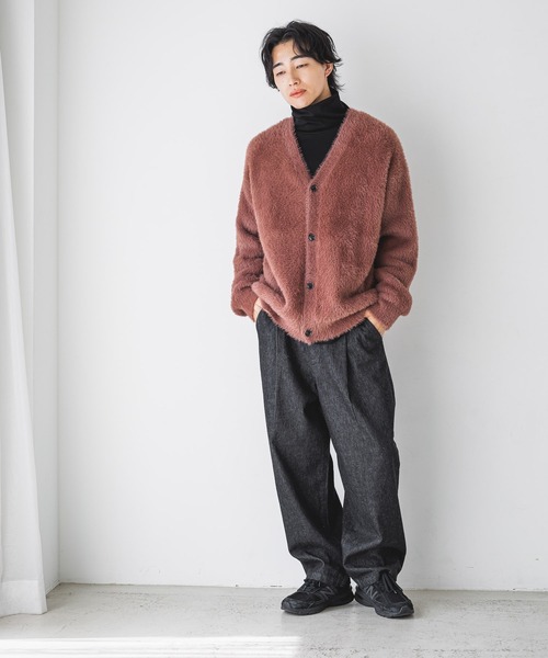 LOWRYS FARM（ローリーズファーム）の「シャギーヤーンカーデ 132974（ニット/セーター・メンズ・グレー/ブルー/ネイビー/レッド・FREE）」の20枚目の写真