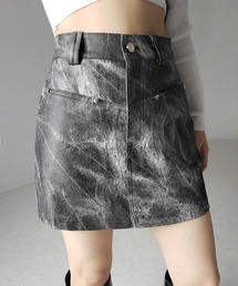 me+em select（ミームセレクト）の「※※【 ２color ／ ３size 】ヴィンテージライクフェイクレザーミニスカート ／ vintage like fake leather mini skirt（スカート・レディース）」