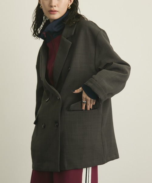 MERLOT（メルロー）の「ダブルブレストテーラードジャケット（テーラードジャケット・レディース・チャコールグレー・FREE）」の4枚目の写真