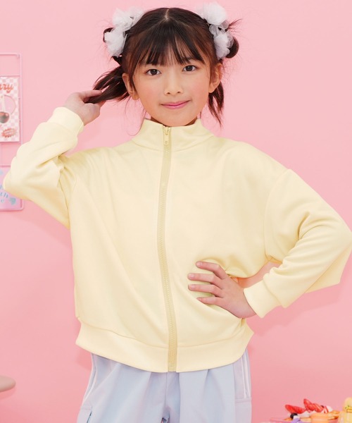 Bee des Bee(ビーデスビー)の「フルジップジャケット(ブルゾン・キッズ・ラベンダー/ブラック/杢グレー/アイボリー/ピンク系その他/ブルー・120cm/100cm/150cm/140cm/130cm/110cm)」の2枚目の写真