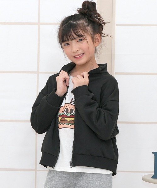 Bee des Bee(ビーデスビー)の「フルジップジャケット(ブルゾン・キッズ・ラベンダー/ブラック/杢グレー/アイボリー/ピンク系その他/ブルー・120cm/100cm/150cm/140cm/130cm/110cm)」の3枚目の写真