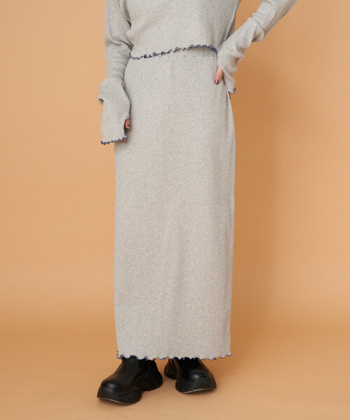 CIAOPANIC(チャオパニック)の「【WEB限定】うねうねメローIラインスカート(スカート・レディース・ブラック/ブラウン/グレー/オフホワイト/ブルー・ONE SIZE)」の3枚目の写真