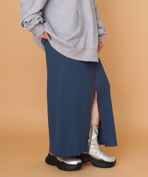 CIAOPANIC(チャオパニック)の「【WEB限定】うねうねメローIラインスカート(スカート・レディース・ブラック/ブラウン/グレー/オフホワイト/ブルー・ONE SIZE)」の5枚目の写真