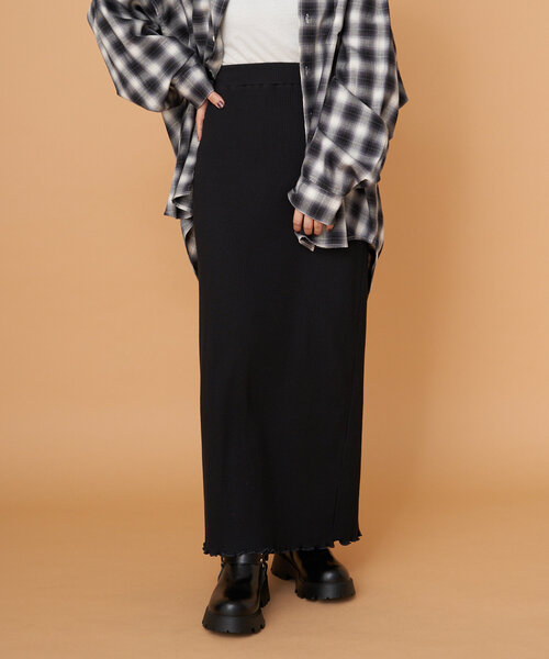 CIAOPANIC(チャオパニック)の「【WEB限定】うねうねメローIラインスカート(スカート・レディース・ブラック/ブラウン/グレー/オフホワイト/ブルー・ONE SIZE)」の11枚目の写真