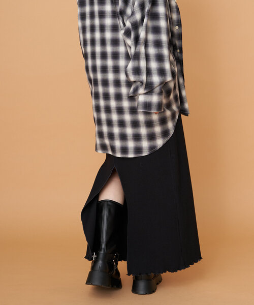 セール】【WEB限定】うねうねメローIラインスカート（スカート