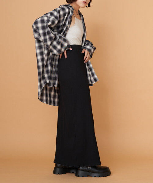 CIAOPANIC(チャオパニック)の「【WEB限定】うねうねメローIラインスカート(スカート・レディース・ブラック/ブラウン/グレー/オフホワイト/ブルー・ONE SIZE)」の19枚目の写真