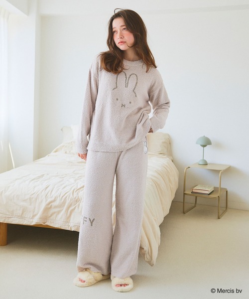 セール】【miffy/ミッフィー】もこもこルームウェア長袖トップス（上下