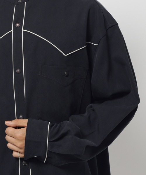 niko and...(ニコアンド)の「パイピングウエスタンシャツ(シャツ/ブラウス・メンズ・ブラック/ベージュ・MEDIUM/LARGE)」の8枚目の写真
