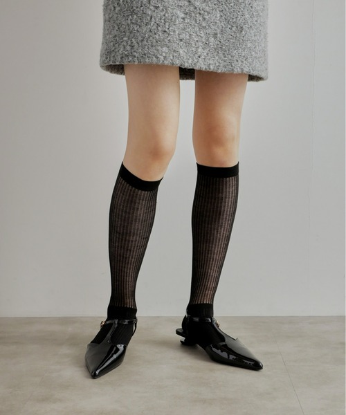 Olu.（オルドット）の「シアーリブハイソックス（ソックス/靴下・レディース・グレー/ホワイト/ブラック・FREE）」の10枚目の写真