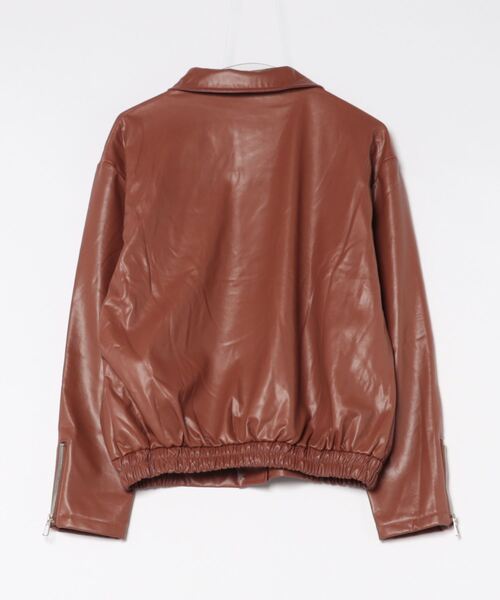 MAISON DE THERESE（メゾン ド テレーズ）の「PUジャケット（テーラードジャケット・レディース・ブラウン・M/L/XL）」の2枚目の写真