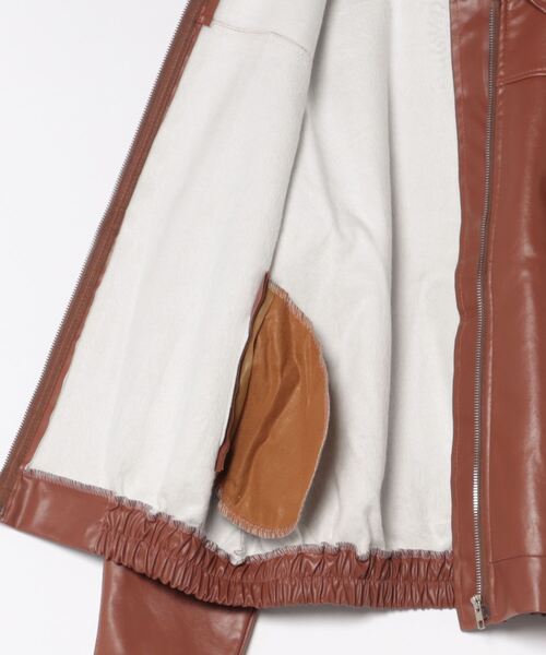 MAISON DE THERESE（メゾン ド テレーズ）の「PUジャケット（テーラードジャケット・レディース・ブラウン・M/L/XL）」の3枚目の写真