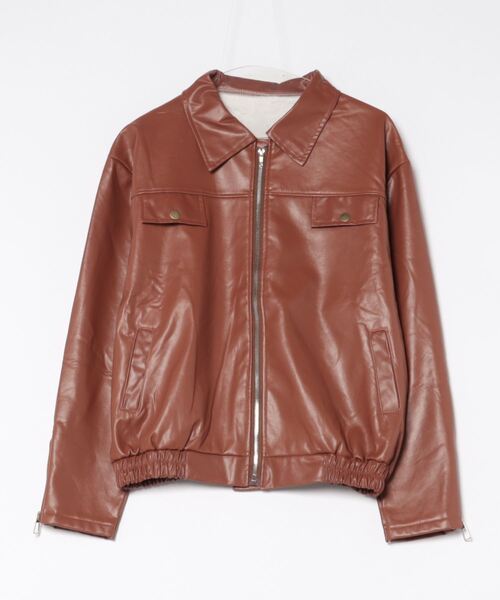 MAISON DE THERESE（メゾン ド テレーズ）の「PUジャケット（テーラードジャケット・レディース・ブラウン・M/L/XL）」の11枚目の写真