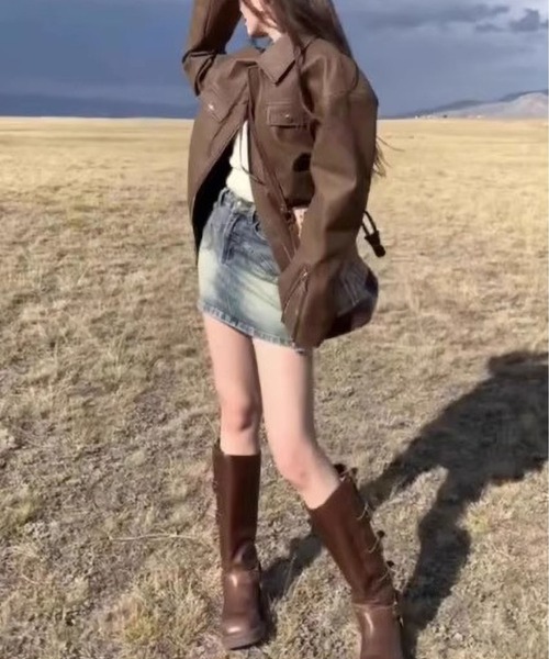 MAISON DE THERESE（メゾン ド テレーズ）の「PUジャケット（テーラードジャケット・レディース・ブラウン・M/L/XL）」の10枚目の写真