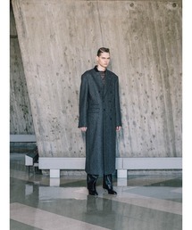 ジョンローレンスサリバン　チェスターコート　グレー 千鳥柄　チェック柄 36 ジョンローレンスサリバン チェスターコート グレー 千鳥柄