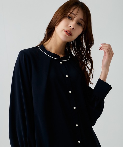 Jayro(ジャイロ)の「配色パイピングブラウス(シャツ/ブラウス・レディース・ネイビー/ホワイト/ピンク系その他2/ブルー系その他5・M)」の18枚目の写真