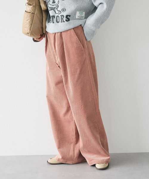 CRAFT STANDARD BOUTIQUE(クラフトスタンダードブティック)の「【ユニセックス】コーデュロイハイウエストワイドパンツ(その他パンツ・レディース・ピンク/ブラウン/ベージュ/ブルー・L/XL/M)」の5枚目の写真