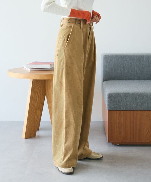CRAFT STANDARD BOUTIQUE(クラフトスタンダードブティック)の「【ユニセックス】コーデュロイハイウエストワイドパンツ(その他パンツ・レディース・ピンク/ブラウン/ベージュ/ブルー・L/XL/M)」の7枚目の写真