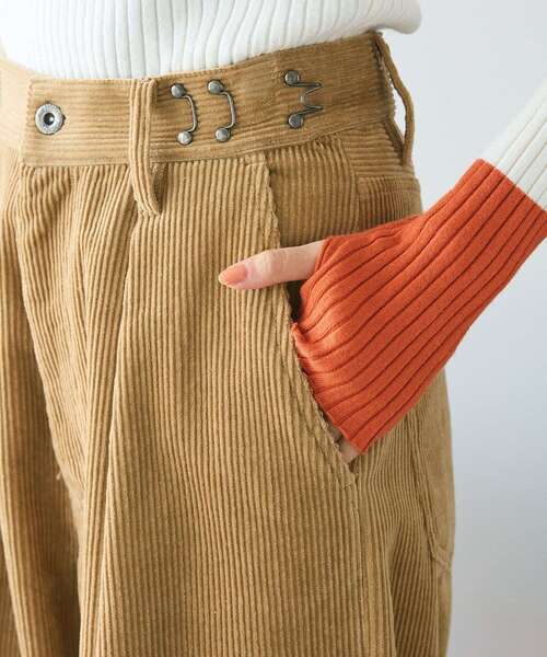 CRAFT STANDARD BOUTIQUE(クラフトスタンダードブティック)の「【ユニセックス】コーデュロイハイウエストワイドパンツ(その他パンツ・レディース・ピンク/ブラウン/ベージュ/ブルー・L/XL/M)」の10枚目の写真