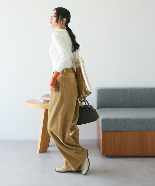 CRAFT STANDARD BOUTIQUE(クラフトスタンダードブティック)の「【ユニセックス】コーデュロイハイウエストワイドパンツ(その他パンツ・レディース・ピンク/ブラウン/ベージュ/ブルー・L/XL/M)」の13枚目の写真