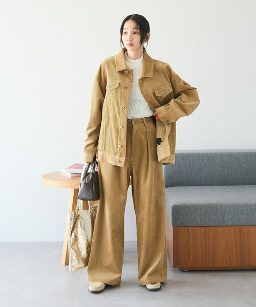 CRAFT STANDARD BOUTIQUE(クラフトスタンダードブティック)の「【ユニセックス】コーデュロイハイウエストワイドパンツ(その他パンツ・レディース・ピンク/ブラウン/ベージュ/ブルー・L/XL/M)」の14枚目の写真