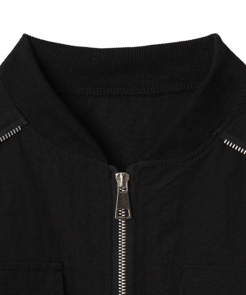 Figments（フィグメンツ）の「ZIPデザインクロップドボンバージャケット（ブルゾン・レディース・カーキ/ブラック・FREE）」の12枚目の写真