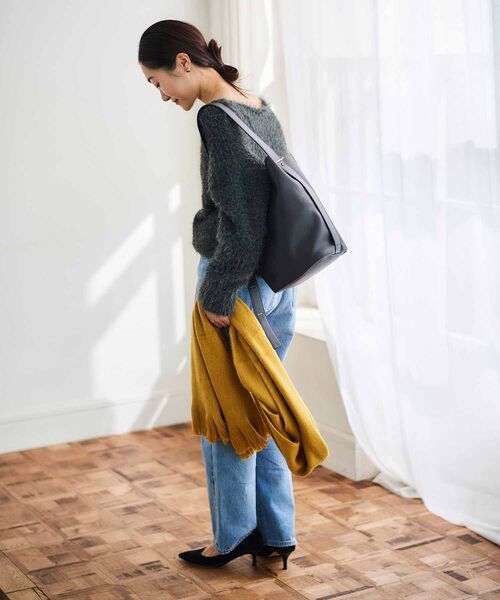 le.coeur blanc（ルクールブラン）の「シャギーカラーストール（ストール/ショール・レディース・オフホワイト/ブルー/イエロー・FREE）」の5枚目の写真
