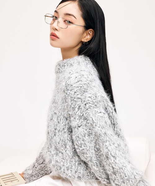 EIMY ISTOIRE（エイミーイストワール）の「ミックスパールハンドニットプルオーバー（ニット/セーター・レディース・ホワイト/ブラック/グレー・F）」の13枚目の写真