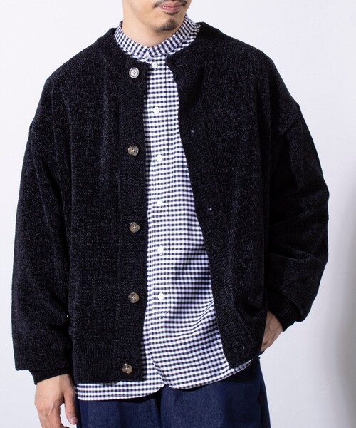 GLOSTER（グロスター）の「【限定展開】【GLOSTER/グロスター】モールクルーネックカーディガン（カーディガン/ボレロ・メンズ・グリーン/ブラウン/スミクロ/アイボリー・L/XL/M）」の3枚目の写真